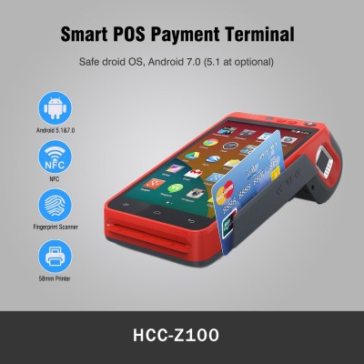 Msr/IC/NFC Qr Code Handheld Biometric Fingerprint Android POS Terminal (HCC-Z100C)